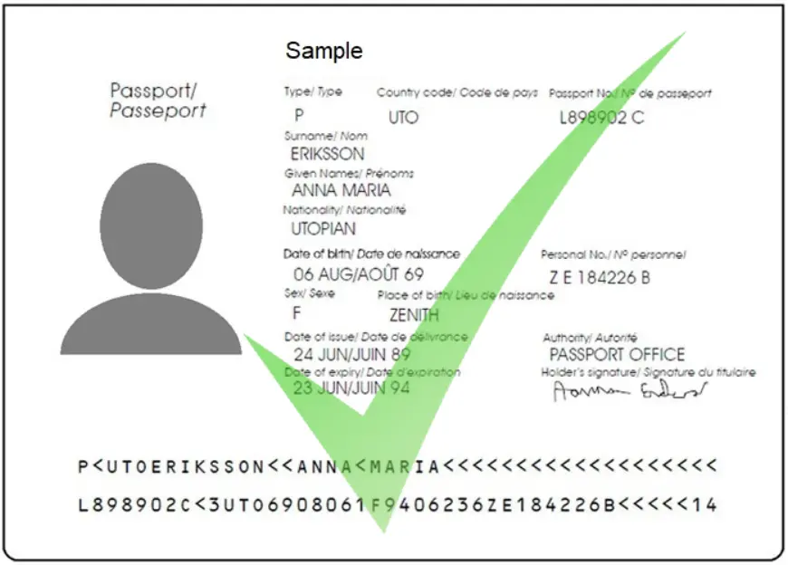 Correct passport sample