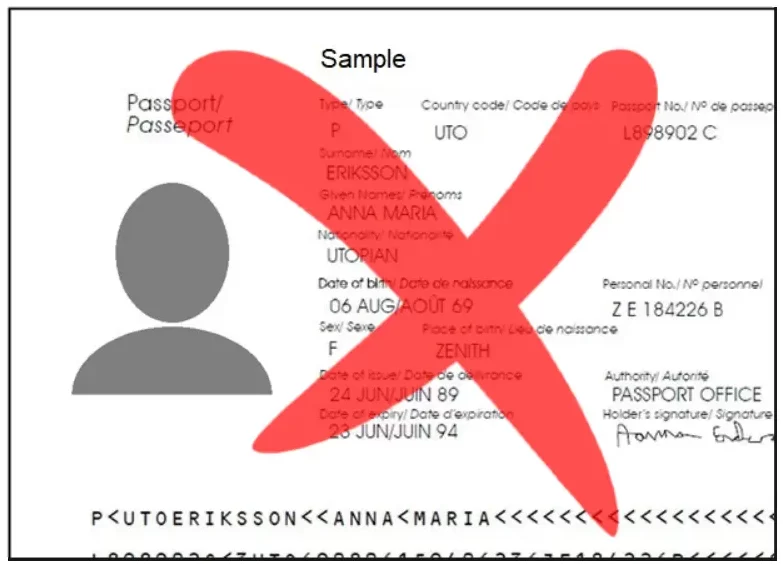 Wrong passport sample 2